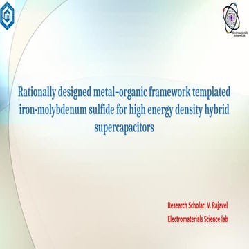 Rationally designed metal–organic framework templated iron-molybdenum sulfide...