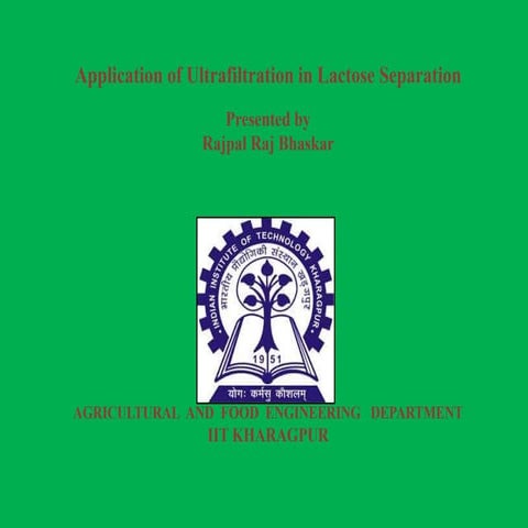 Application of ultrafiltration in lactose separation