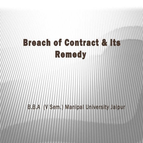 Breach of contract