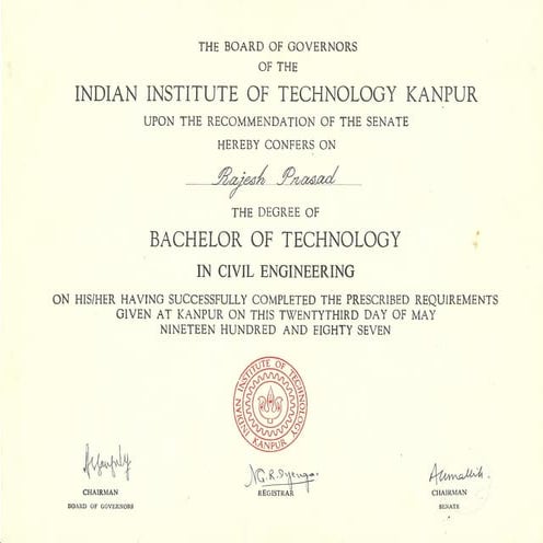 Rajesh Prasad- details about degrees and memberships