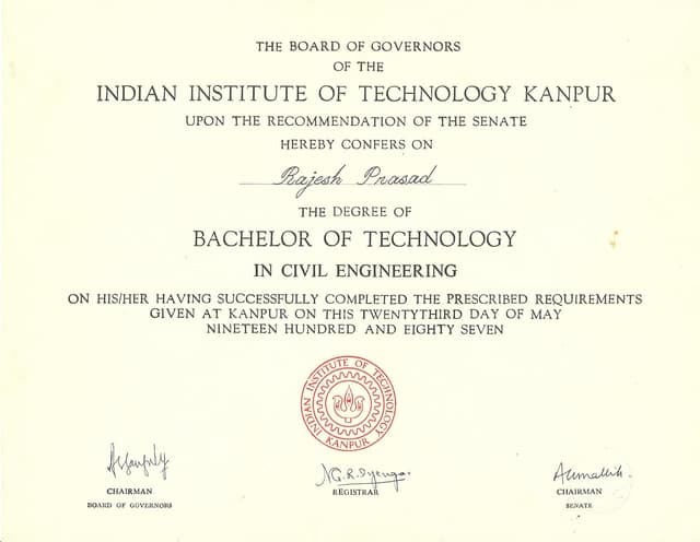 Rajesh Prasad- details about degrees and memberships
