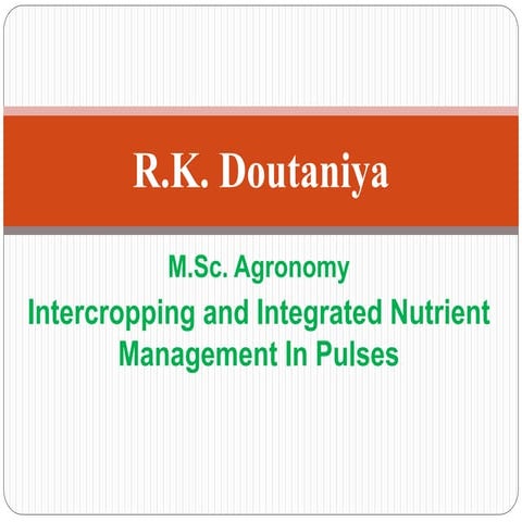 Rajesh seminar intercropping and INM
