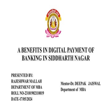 Rajeshwar mallah dissertation report ppt for management