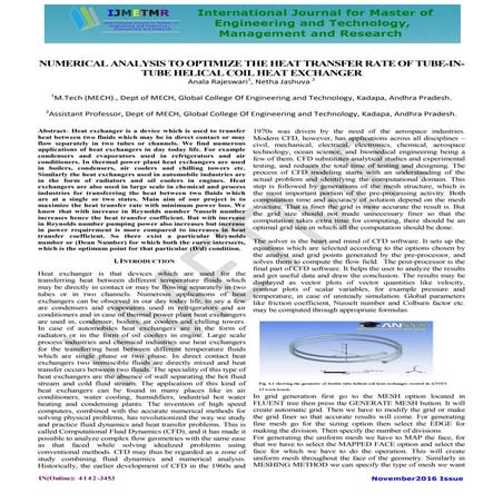 NUMERICAL ANALYSIS TO OPTIMIZE THE HEAT TRANSFER RATE OF TUBE-IN-TUBE HELICAL...
