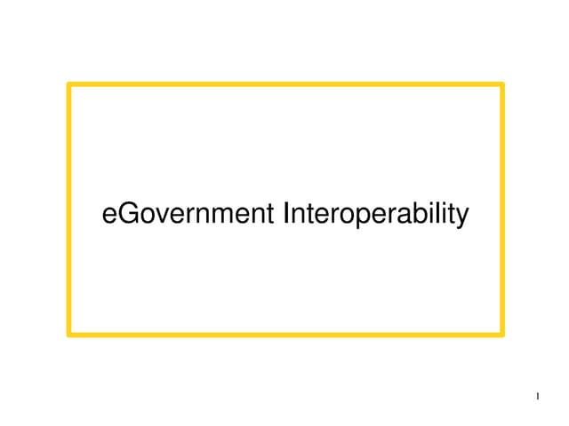 eGovernment Interoperability
