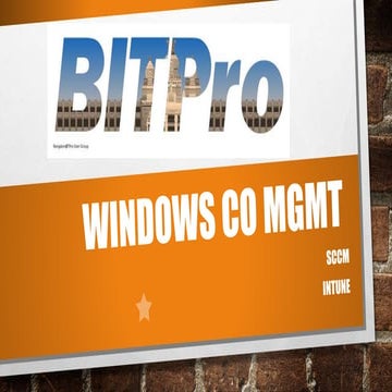 SCCM Intune Windows 10 Co Management Architecture Decisions