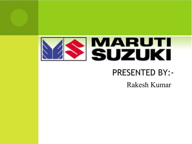 maruti suzuki power point presentation