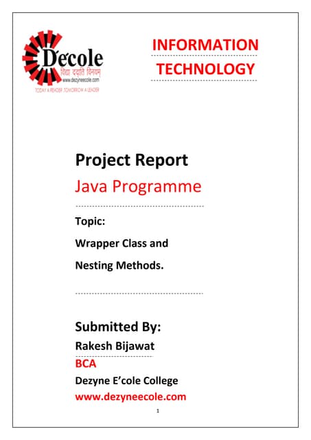Rakesh Bijawat, BCA 2nd Year