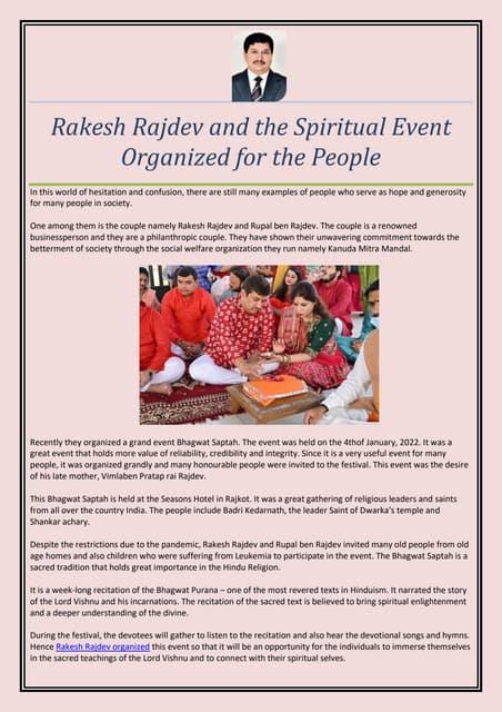 Rakesh Rajdev And His Respectful Gesture - The Bhagwat Saptah Event.pptx