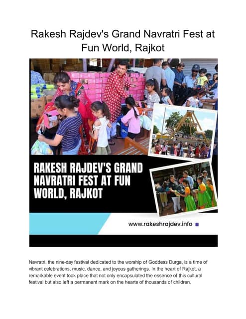 Know How Rakesh Rajdev Celebrated Navratri With Underprivileged ...
