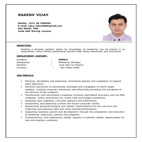 Marketing Manager With over 5 year Experience