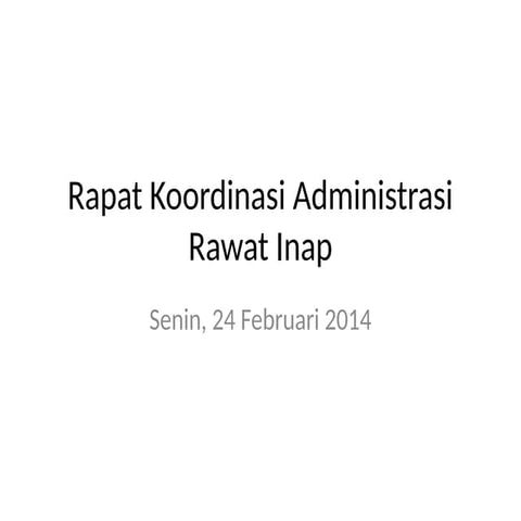 koordinasi pelayanan rwat inap di rumah sakit | PPTX