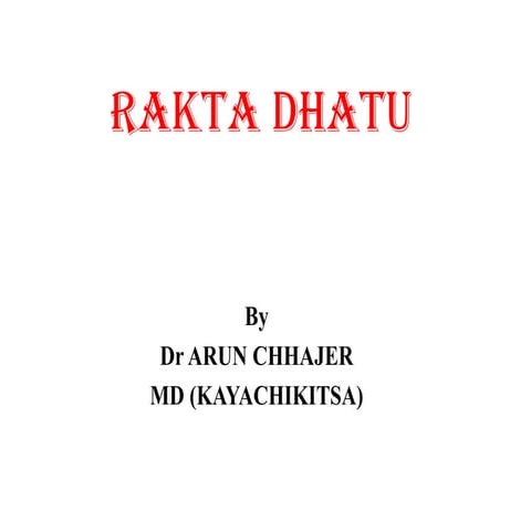 Rakta dhatu