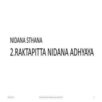Charaka Samhita Nidana Sthana chapter 2: Raktapittadhyaya