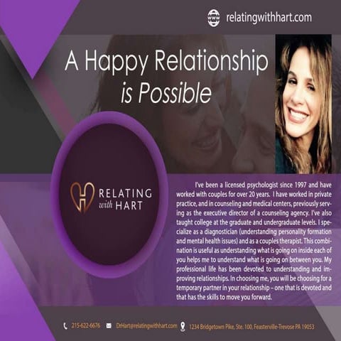 Relationship therapist in Feasterville: Ralatingwithhart.com