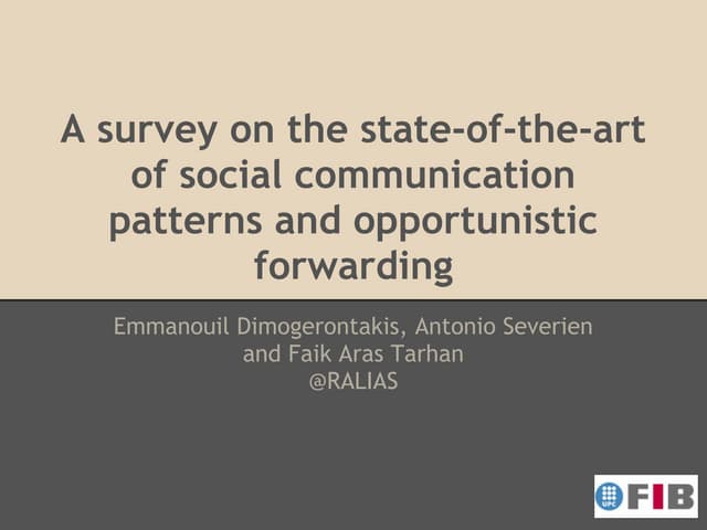 A boring presentation about social mobile communication patterns and opportun...