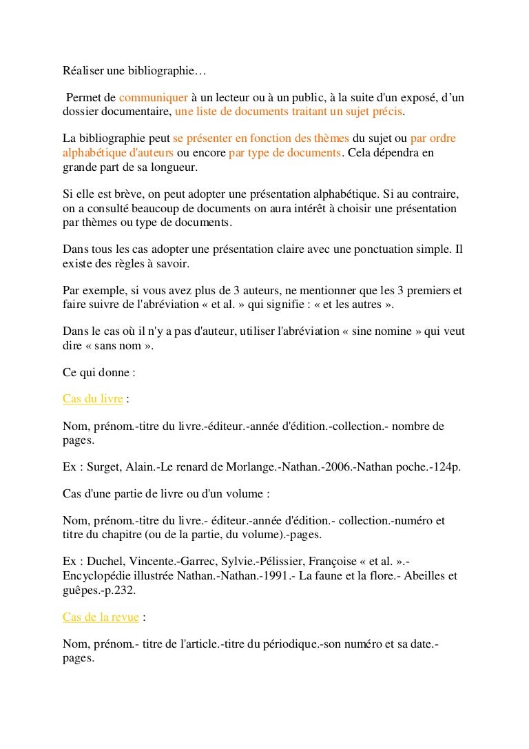 realiser une bibliographie