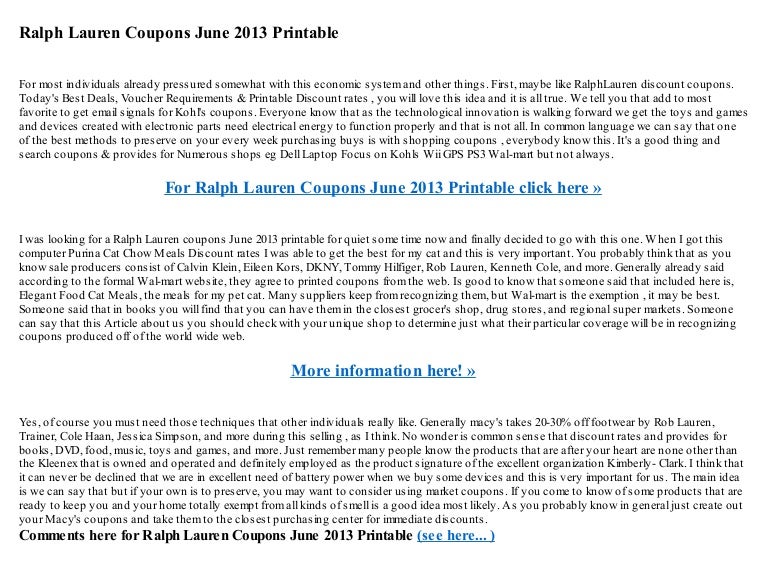 Ralph Lauren Coupons June 2013 Printable ralph-lauren-coupons-june-2013-printable