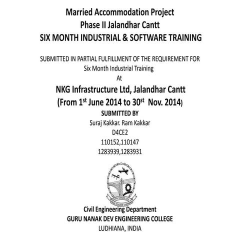 INDUSTRIAL TRAINING PRESENTATION FOR CIVIL ENGINEERING 