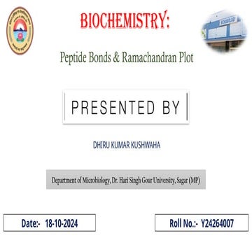 Ramachandran Plot in protien structure with phi and sie angle