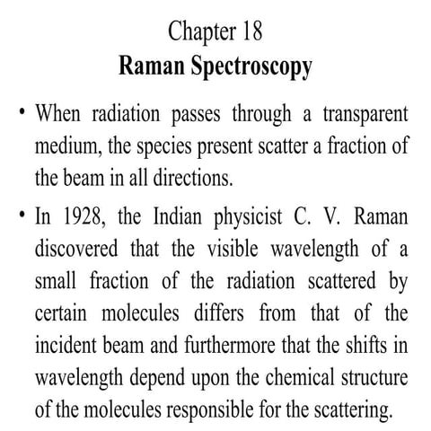 Raman Spectroscopy Powerpoint Presentation