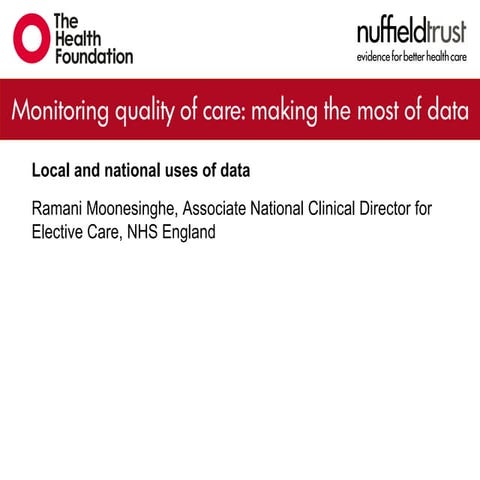 Local and national uses of data