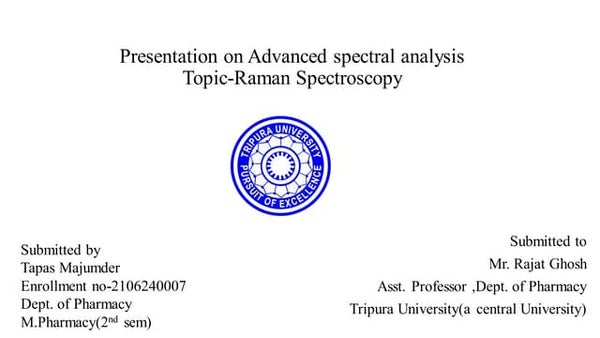 Raman Spectroscopy Pptx Raman Spectroscopy Pptx