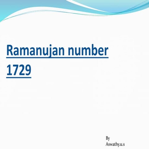 Ramanujan number