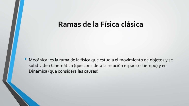 Ramas de la física clásica
