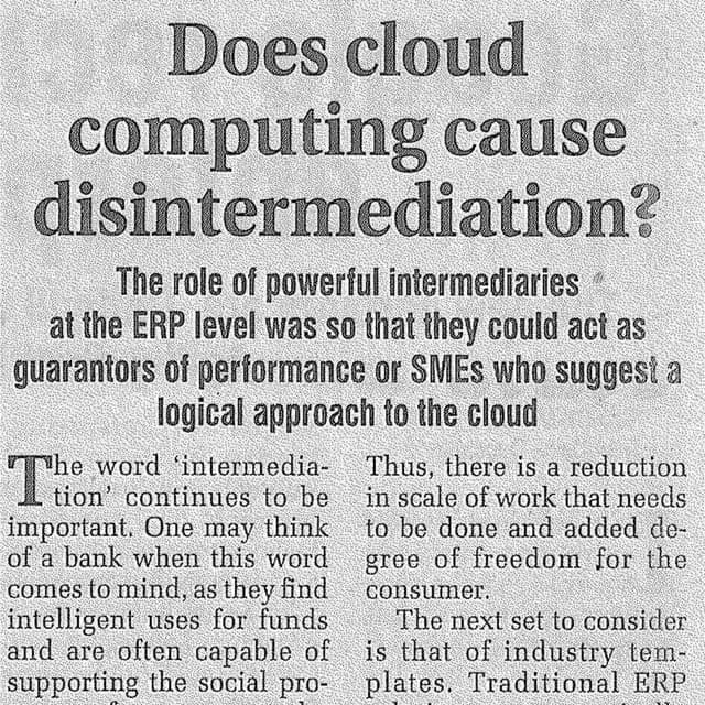 Shyaam Sunder - Does Cloud computing cause disintermediation?