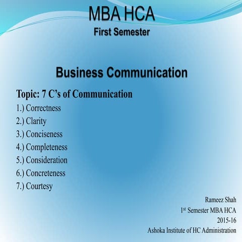 7 C's of business communication | PPTX