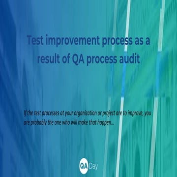 РАМЕЛЛА БАСЕНКО «Поліпшення процесу тестування, як результат аудиту процесів ...