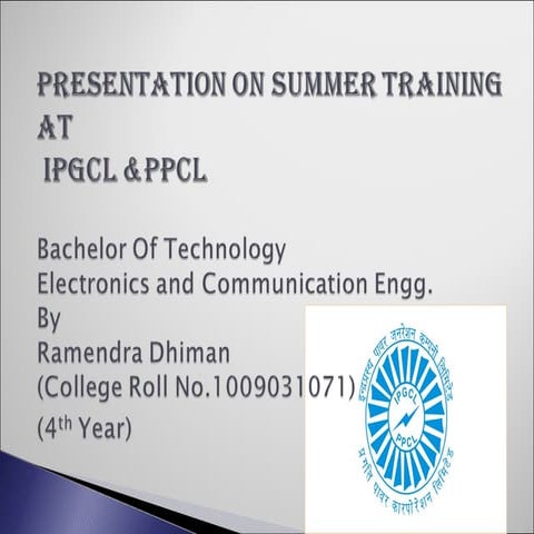 Ramendra summer training presentation