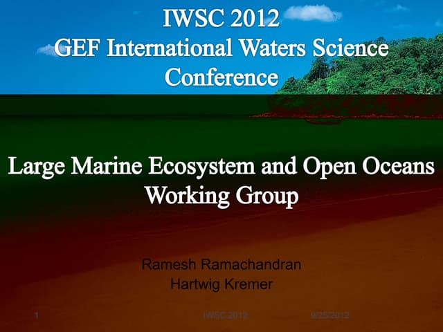  Ramesh Ramachandran, Land-Ocean Interactions in the Coastal Zone (LOICZ), Institute for Ocean Management, Anna University Chennai, India