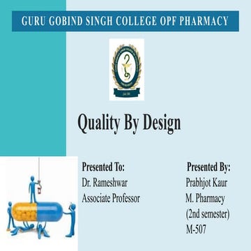 Quality-by-Design In Pharmaceutical Development