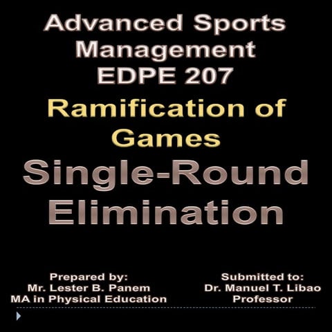 Ramification of games_SRE_by Lester B. Panem | PPT