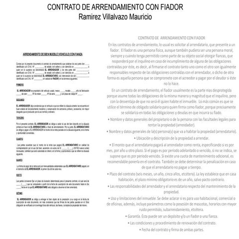 Contrato De Arrendamiento Con Fiador Pdf