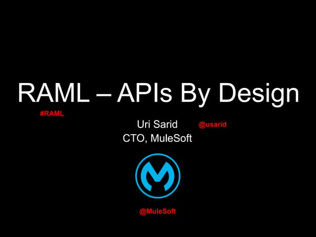 RAML - APIs By Design