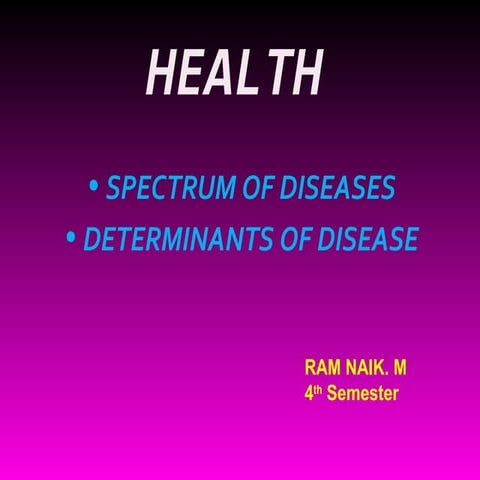 DETERMINENTS OF HEALTH by RAM NAIK