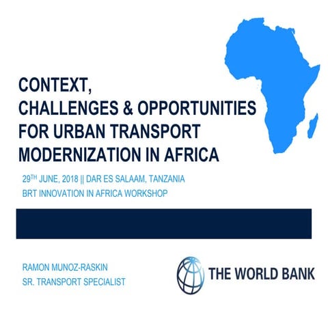 Workshop Innovation in Africa - Context, challenges & opportunities for urban...
