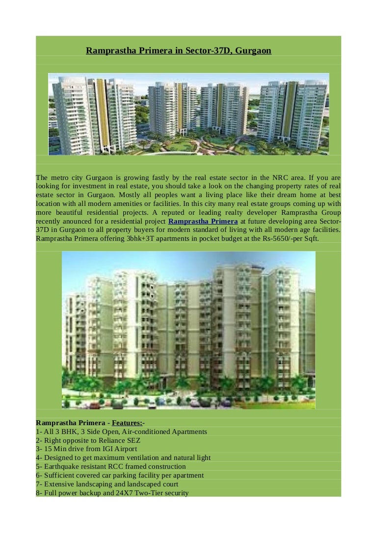 Ramprastha primera 3 bhk+3t blissful apartments
