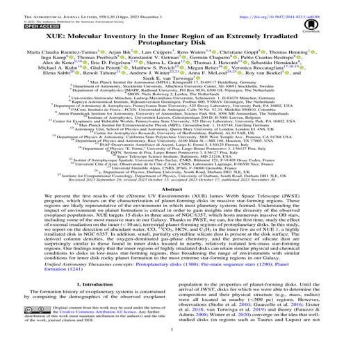 XUE: Molecular Inventory in the Inner Region of an Extremely Irradiated Proto...