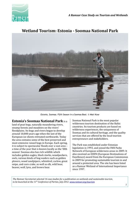 Wetland tourism in Estonia Soomaa national park