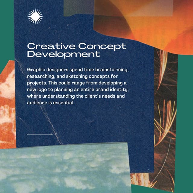 Graphic designers spend time brainstorming, researching, and sketching concep...
