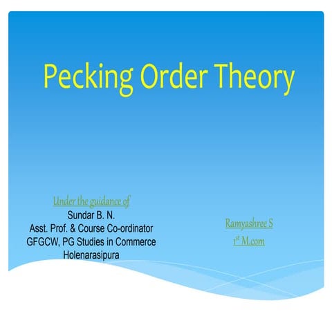 Pecking Order Theory - components 