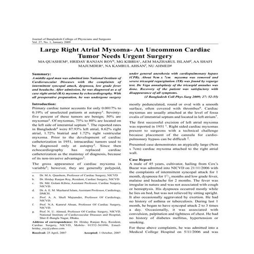 Large Right Atrial Myxoma - A case report (PDF)