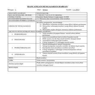 RPH Matematik Tahun 3 KSSR