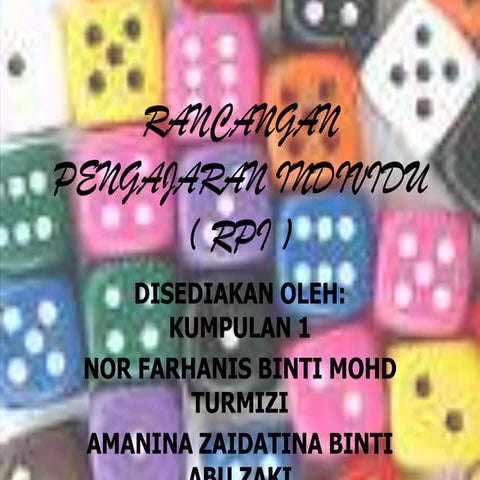 Rancangan pengajaran individu    ( rpi ) kump 1
