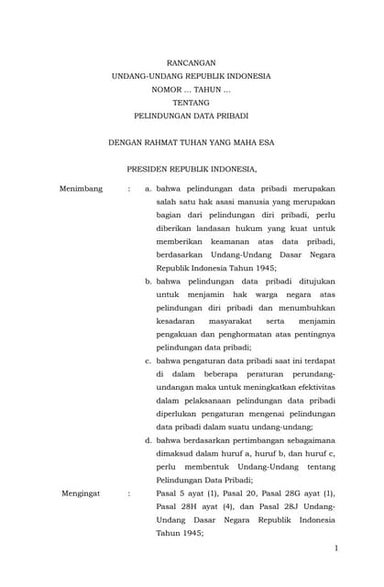Rancangan UU Perlindungan Data Pribadi - Final