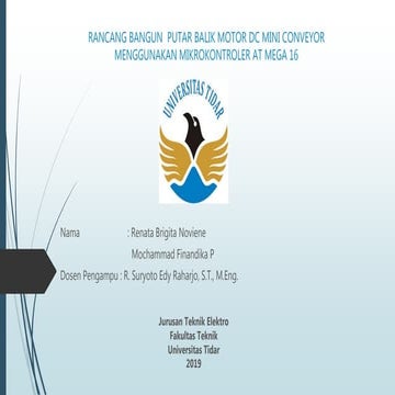 Rancang bangun conveyor Menggunakan Mikrokontroller atmega 16 | PPT